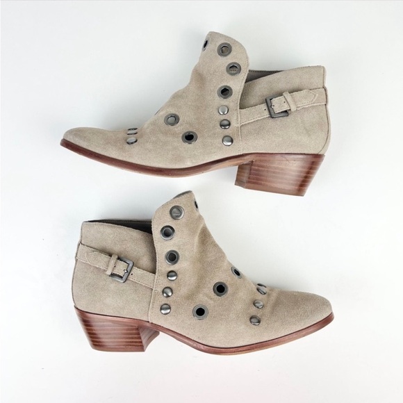 SAM EDELMAN Pedra Suede Pull On Ankle Boots Western Boho Booties Country Rodeo - Picture 5 of 10